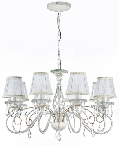 Casa Padrino Barock Kristall Kronleuchter Wei� / Gold  78 x H. 45 cm - Barock L�ster  