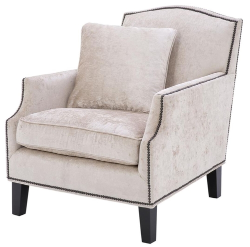 Casa Padrino Luxus Wohnzimmer Sessel Creme / Schwarz 79 x 98 x H. 90 cm - Limited Edition