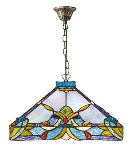 Casa Padrino Tiffany H�ngeleuchte / Pendelleuchte Bunt  36 x H. 82 cm - Handgefertigte Tiffany Lampe