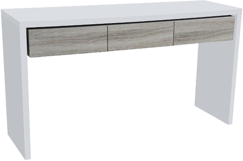 Casa Padrino Konsole Wei� / Naturfarben 154 x 45 x H. 85 cm - Handgerfertigte Lack-Konsole mit 3 Holzschubladen