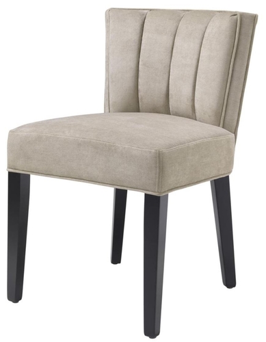 Casa Padrino Luxus Esszimmerstuhl Greige / Schwarz 51 x 62 x H. 82 cm - Luxus Esszimmer M�bel