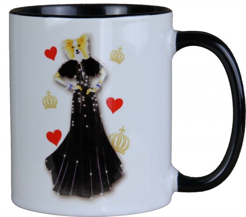Harald Gl��ckler Pomp��s Tasse Hund mit schwarzfarbenem Kleid - designed by Harald Gl��ckler