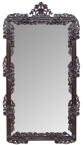 Casa Padrino Barock Spiegel / Wandspiegel Dunkelbraun 122 x H. 224 cm - Barockstil M�bel