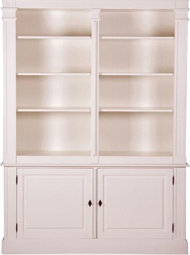 Casa Padrino Landhausstil Wandschrank Antik Wei�  160 x 48 x H. 215 cm - Landhausstil M�bel - B�cherregal 