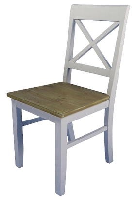 Casa Padrino Landhausstil Esszimmerstuhl Wei� / Naturfarben 45 x 52 x H. 95 cm - Esszimmerm�bel im Landhausstil