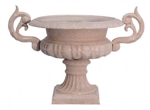 Casa Padrino Antik Stil Garten �bertopf Antik-Weiss Gussmetall - Blumentopf Pflanzentopf