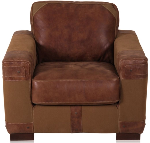 Casa Padrino Luxus Echtleder Sessel Braun 92 x H. 93 cm - Chesterfield M�bel