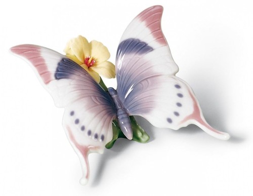 Casa Padrino Luxus Porzellan Schmetterlingsfigur / Skulptur Mehrfarbig 11 x H. 6 cm - Luxus Qualit�t