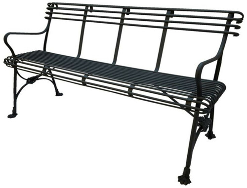 Casa Padrino Schmiedeeisen Gartenbank / Sitzbank Schwarz 140 x 60 x H. 90 cm - Nostalgie Gartenm�bel