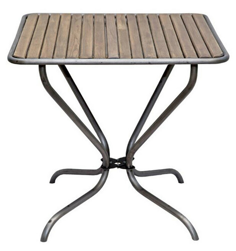 Casa Padrino Nostalgie Gartentisch Braun 80 x 80 x H. 75 cm - Jugendstil Gartenm�bel