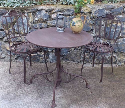 Casa Padrino Jugendstil Gartenm�bel Set - verschiedene Farben - 3 Teiliges Gartenset mit Tisch und 2 St�hlen