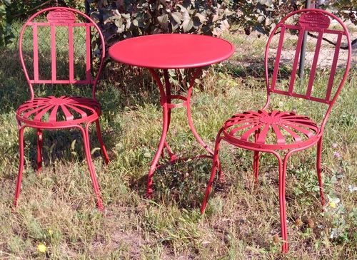 Casa Padrino Jugendstil Gartenm�bel Set - verschiedene Farben - Gartentisch & 2 Gartenst�hle im Jugendstil