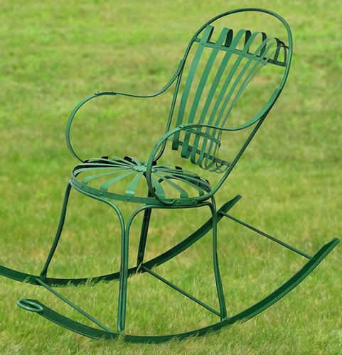 Casa Padrino Garten Schaukelstuhl 46 x 130 x H. 95 cm - verschiedene Farben - Handgefertigte Gartenm�bel aus Schmiedeeisen