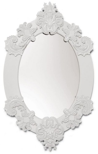 Casa Padrino Designer Spiegel / Wandspiegel Wei� 58 x H. 93 cm - Luxus Qualit�t