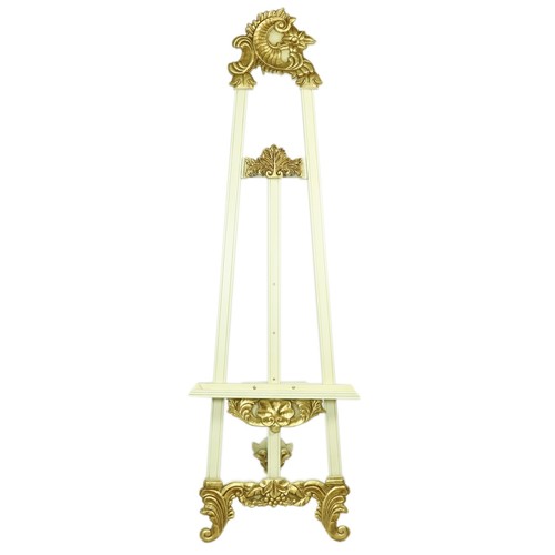 Casa Padrino Barock Schild St�nder in Creme/Gold - Hotel, Cafe, Restaurant, Ladeneinrichtung, Shop Einrichtung