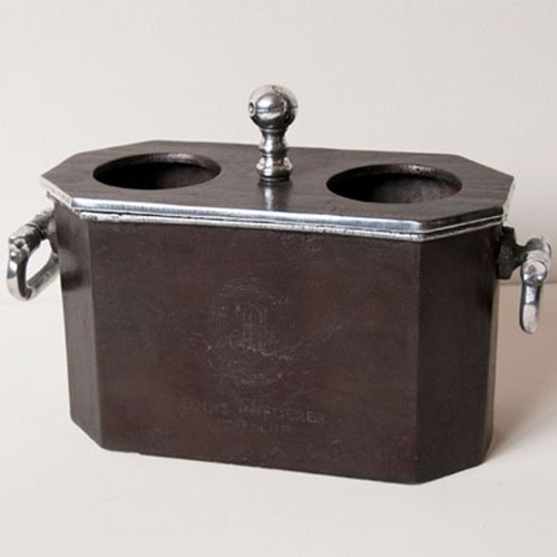 Casa Padrino Barock Weink�hler f�r 2 Flaschen Aluminium / Antik Silber - Weinhalter Hotel Dekoration