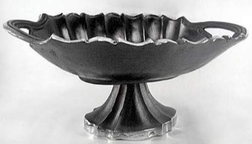 Casa Padrino Barock Sch�ssel Aluminium Schwarz / Silber 49 x H. 23 cm - Antik Stil