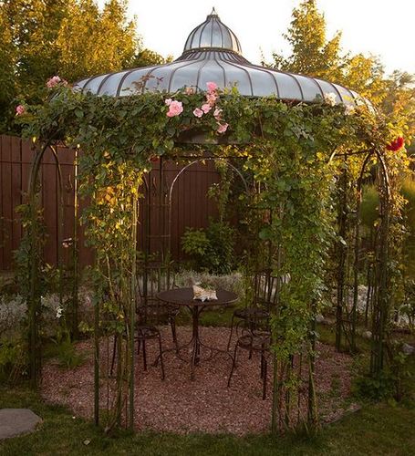 Casa Padrino Gartenpavillon  325 x H. 350 cm - verschiedene Farben - Pavillon aus Schmiedeeisen mit verzinktem Blechdach 