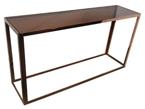 Casa Padrino Luxus Konsolentisch Ros�gold / Schwarz 150 x 40 x H. 78 cm - Wohnzimmerm�bel 