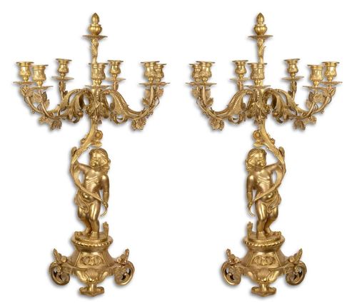 Casa Padrino Barock Kerzenst�nder Set Gold 46 x 46 x H. 83 cm - Edel & Prunkvoll