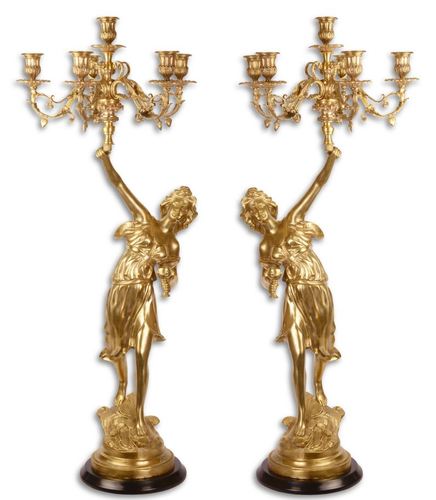 Casa Padrino Barock Kerzenst�nder Set Gold 32,5 x 32,5 x H. 87 cm - Hotel & Restaurant Deko