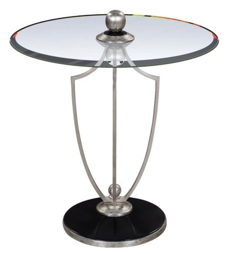 Casa Padrino Luxus Bistrotisch Silber / Schwarz  60 x H. 70 cm - Runder Stehtisch 