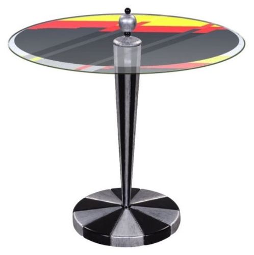 Casa Padrino Luxus Bistrotisch Silber / Schwarz  60 x H. 72 cm - Runder Stehtisch 