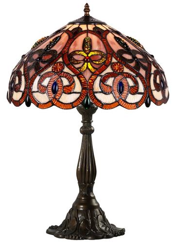 Casa Padrino Tiffany Tischleuchte Mehrfarbig  42 x H. 60 cm - Luxus Wohnzimmer Tischlampe