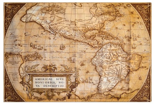 Casa Padrino Art Deco Wandteppich Weltkarte Braun / Beige 180 x 130 cm - Art Deco M�bel