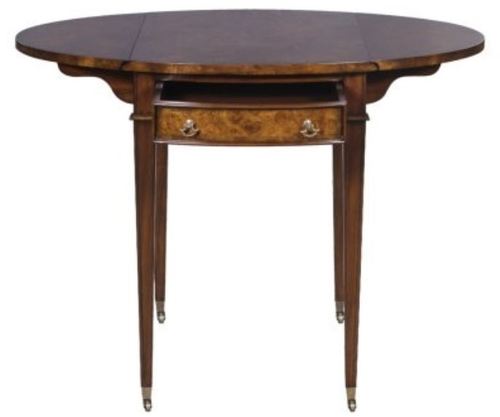 Casa Padrino Luxus Beistelltisch mit Schublade Braun / Hellbraun 89 x 76 x H. 64 cm - Wohnzimmer Beistelltisch auf Rollen