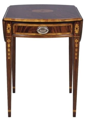 Casa Padrino Luxus Mahagoni Beistelltisch mit Schublade Braun 96 x 77 x H. 73 cm - Wohnzimmerm�bel