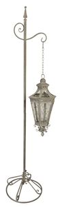 Casa Padrino Jugendstil Gartenlaterne Grau H. 175 cm - Garten & Terrassen Deko