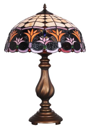 Casa Padrino Luxus Tiffany Tischlampe Bronze / Mehrfarbig  41 x H. 61 cm - Hotel & Restaurant Deko
