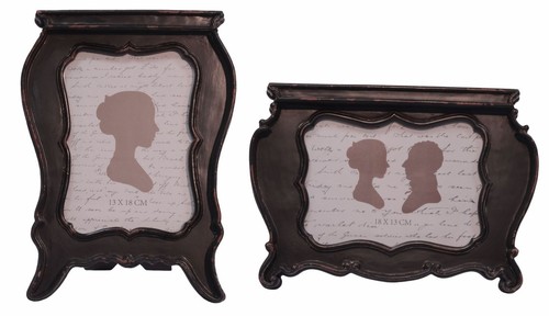 Casa Padrino Barockstil Bilderrahmen 2er Set Antik Schwarz - Barock Deko