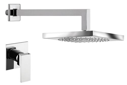 Luxus Duschgarnitur Unterputz-Duscheneinhebelmischer mit Kopfbrause Silber - Luxus Badezimmer Duschset 