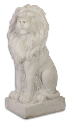 Casa Padrino Garten Terrassen Deko Skulptur Sitzender L�we Wei�grau 26,5 x 37 x H. 75 cm - Hotel & Restaurant Deko 