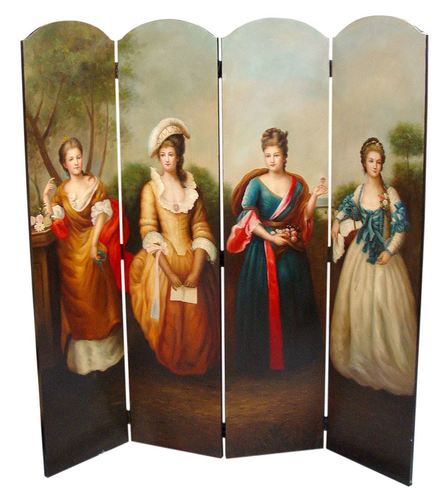 Casa Padrino Art Deco Raumteiler Mehrfarbig 161 x H. 168,7 cm - Luxus Paravent Sichtschutz Trennwand 