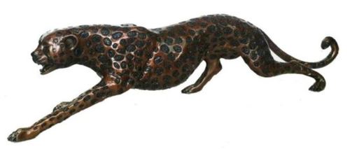 Casa Padrino Luxus Bronzefigur Gepard 115 x 17 x H. 26 cm - Luxus Qualit�t