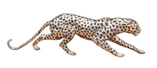 Casa Padrino Luxus Bronzefigur Gepard Silber / Schwarz 62 x 14 x H. 18 cm - Luxus Qualit�t