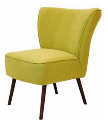 Casa Padrino Luxus Retro Salon Sessel Gelbgr�n / Braun 63 x 72 x H. 77 cm - 60er Jahre Cocktailsessel 