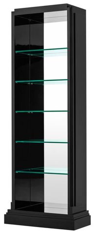 Casa Padrino Luxus Regalschrank / Wohnzimmerschrank Piano Schwarz  85 x 38,5 x H. 231 cm - Luxus Qualit�t