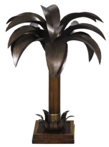 Casa Padrino Luxus Tischleuchte / Tischlampe Palme Braun 60 x 60 x H. 78 cm - Luxus Qualit�t