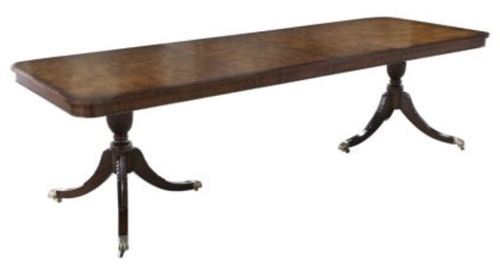 Casa Padrino Luxus Mahagoni Esstisch mit Rollen Hellbraun / Dunkelbraun 180 x 95 x H. 89 cm - Luxus Esszimmerm�bel