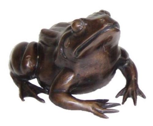 Casa Padrino Luxus Deko Bronze Frosch 24 x 30 x H. 16 cm - Luxus Bronzefigur 