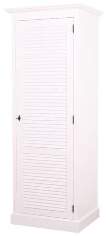 Casa Padrino Landhausstil Schlafzimmerschrank / Kleiderschrank mit T�r Wei� 76 x 59 x H. 200 cm - Schlafzimmerm�bel 