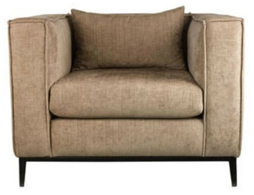 Casa Padrino Luxus Sessel Beige / Schwarz 90 x 75 x H. 66 cm - Hotel M�bel