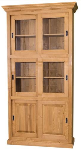 Casa Padrino Landhausstil B�cherschrank Hellbraun 110 x 40 x H. 210 cm - Wohnzimmerschrank mit 6 Schiebet�ren