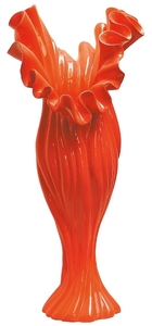 Casa Padrino Designer Blumenvase Orange B. 33 cm H�he 81 cm - Dekovase