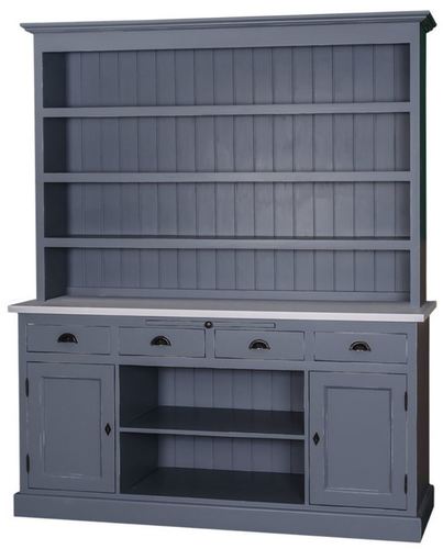 Casa Padrino Landhausstil K�chenschrank Antik Blau / Grau 178 x 50 x H. 210 cm - Landhausstil K�chenm�bel