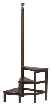 Casa Padrino Massivholz Bibliothekstreppe Dunkelbraun 53 x 53 x H. 163 cm - Luxus Kollektion